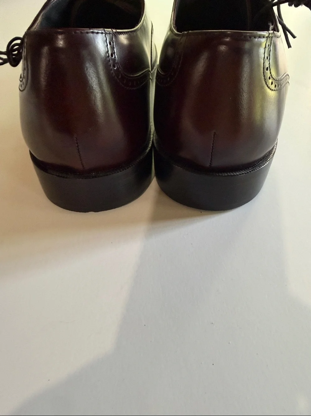 New Bostonian Men's Leather Cap Toe Oxford Dress Shoes Burgundy Size 13